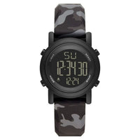 George Men's Digital Watch: Gunmetal Case, Negative Display, Black Grey Camo Stap (FMDOGE030) EasyOptionXY LLC