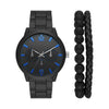 George Men's Watch Set: Black Case, Black Dial, Black 3 Link Bracelet, 2 Acessory Bracelets (FMDXGE039) EasyOptionXY LLC