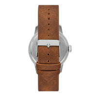 George Men's Watch: Matte Silver Tone Case, Off White Easy Read Dial, Tan Vegan Leather Band (FMDOGE048) EasyOptionXY LLC