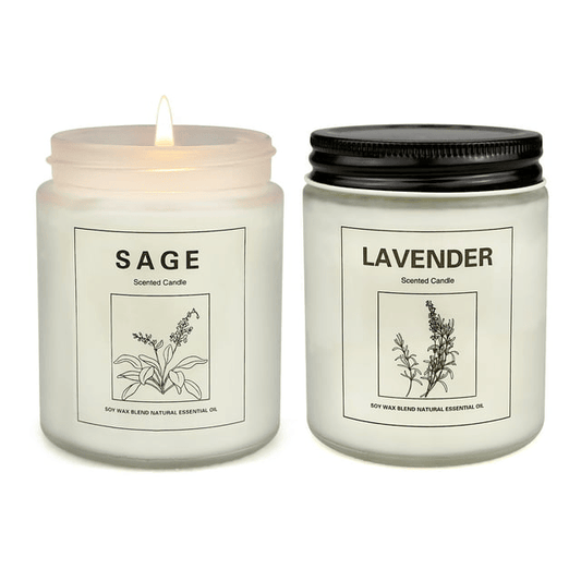 Lavender & Sage Scented Candles Gift, 2 Pack Soy Candle for Home Scented, Jar Aromatherapy Candles, 7 oz EasyOptionXY LLC