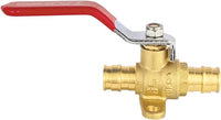 10 Pcs 1/2" PEX Crimp Drop Ear Ball Valve, Red (Lead Free)