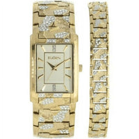 Elgin Adult Male Analog Watch and Bracelet Set in Gold Bark Pattern (FG16001GTST) EasyOptionXY LLC