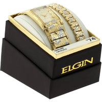 Elgin Adult Male Analog Watch and Bracelet Set in Gold Bark Pattern (FG16001GTST) EasyOptionXY LLC