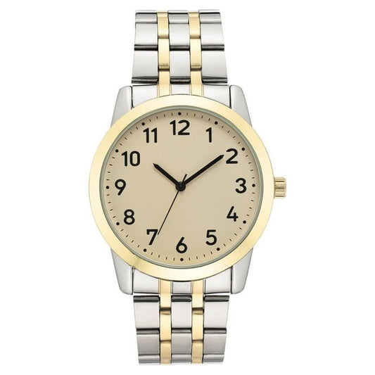 George Men's Casual Watch with Champagne Dial and Two Tone Metal Bracelet EasyOptionXY LLC