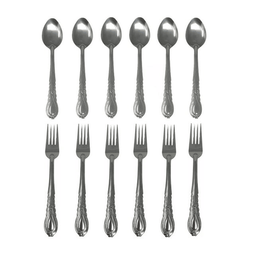 12 Pieces Stainless Steel Forks And Spoons Flatware Tableware Set Kitchen EasyOptionXY LLC