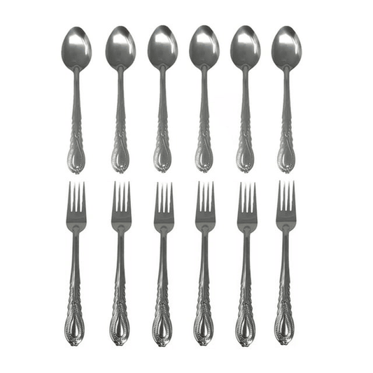 12 Pieces Stainless Steel Forks And Spoons Flatware Tableware Set Kitchen EasyOptionXY LLC