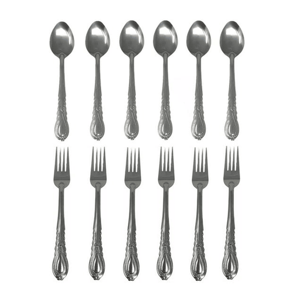 12 Pieces Stainless Steel Forks And Spoons Flatware Tableware Set Kitchen EasyOptionXY LLC