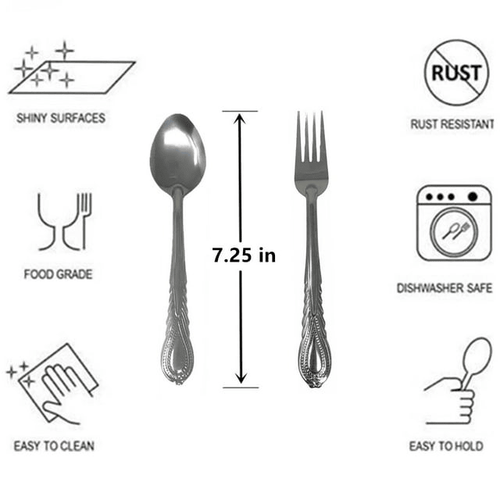 12 Pieces Stainless Steel Forks And Spoons Flatware Tableware Set Kitchen EasyOptionXY LLC