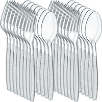 JoyServe Clear Plastic Utensils Disposable 180 Forks & 180 Spoons, Catering Supplies, 360-Pack EasyOptionXY LLC