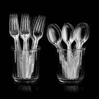 JoyServe Clear Plastic Utensils Disposable 180 Forks & 180 Spoons, Catering Supplies, 360-Pack EasyOptionXY LLC