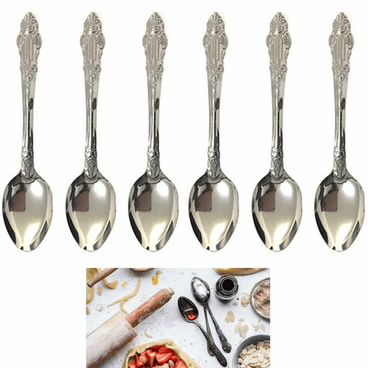 6 Pc Stainless Steel Dinner Spoons Flatware Set Silverware Cutlery Soup Utensil EasyOptionXY LLC