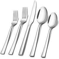 40-Piece Silverware Set, Vesteel Stainless Steel Flatware Set Service for 8, Modern Tableware Cutlery Set for Home and Restaurant, Square Edge & Mirror Finish, Dishwasher Safe EasyOptionXY LLC