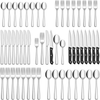48-Piece Silverware Set with Steak Knives for 8, Stainless Steel Flatware Cutlery Set For Home Kitchen Restaurant Hotel, Kitchen Utensils Set, Mirror Polished, Dishwasher Safe EasyOptionXY LLC