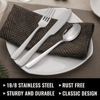 48-Piece Silverware Set with Steak Knives for 8, Stainless Steel Flatware Cutlery Set For Home Kitchen Restaurant Hotel, Kitchen Utensils Set, Mirror Polished, Dishwasher Safe EasyOptionXY LLC