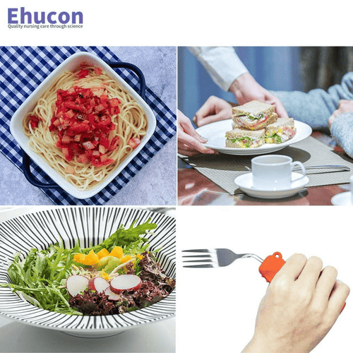 Ehucon Adaptive Utensils,Weighted Fork for Handicaps , Tremors Parkinsons Limited or Weak Grasp Elderly, Ergonomic Cutlery with Non-Slip Easy Grip Handles(Right Hand) EasyOptionXY LLC