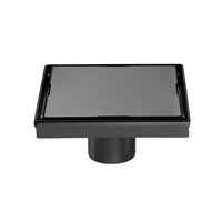 6" Square Shower Drain with Flat Cover, Stainless Steel Shower Floor Drain with 2 in 1 Flat & Tile Insert Cover, Floor Shower Drain with Hair Strainer