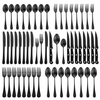 48 Pieces Matte Black Silverware Set with Steak Knives, YFBXG Stainless Steel Flatware Cutlery Set for 4, Hand Wash Recommended (Black1) EasyOptionXY LLC