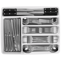 49-Piece Silver Flatware Set with Steak Knives and Dinner Forks - Perfect for kitchens, Picnics, Weddings, and Parties,Dishwasher safe EasyOptionXY LLC