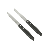 GoodCook 2-Piece Serrated Blade Steak Knife Set, Black/Silver EasyOptionXY LLC