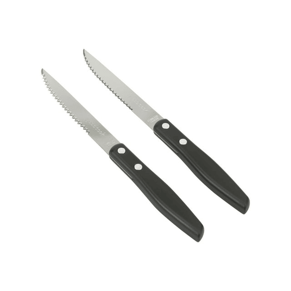 GoodCook 2-Piece Serrated Blade Steak Knife Set, Black/Silver EasyOptionXY LLC