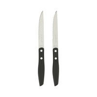 GoodCook 2-Piece Serrated Blade Steak Knife Set, Black/Silver EasyOptionXY LLC