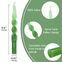 FCMSHAMD 10 inch Blue Green Spiral Taper Candles Sticks for Dinner Home Decoration Unscented Dripless Smokeless Pack of 2 EasyOptionXY LLC