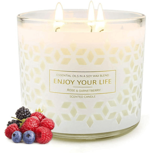 3 Wick Scented Candles Jar Candle Fruit Berries, 14.5oz EasyOptionXY LLC