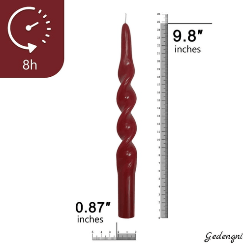 FCMSHAMD 10" Red Long Candles Drilpes Taper Candles Holiday Christmas Decorative Candles Dripless Smokeless Unscented Candles Pack of 2 EasyOptionXY LLC