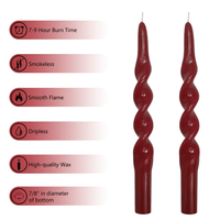 FCMSHAMD 10" Red Long Candles Drilpes Taper Candles Holiday Christmas Decorative Candles Dripless Smokeless Unscented Candles Pack of 2 EasyOptionXY LLC