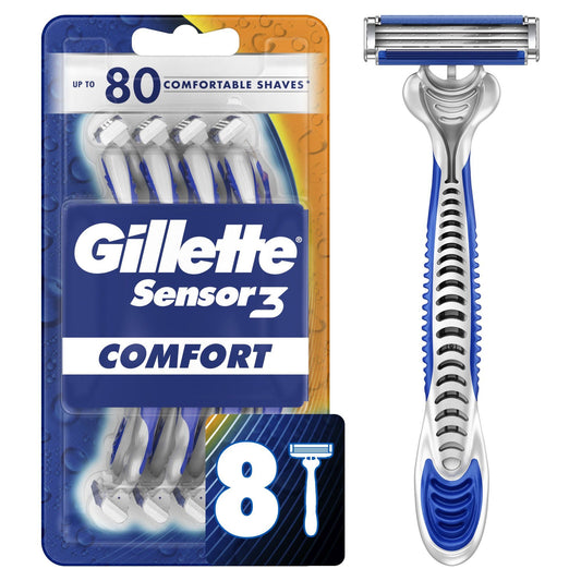 Gillette Sensor3 Men's Disposable Razor; 8 Razors EasyOptionXY LLC