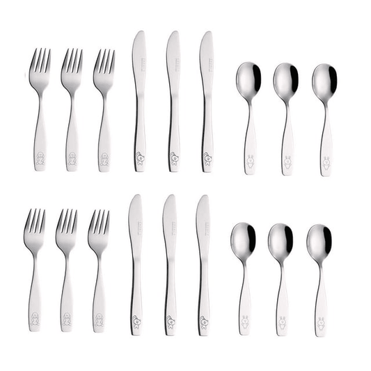Exzact Children Flatware 18pcs Stainless Steel Kid Silverware EasyOptionXY LLC