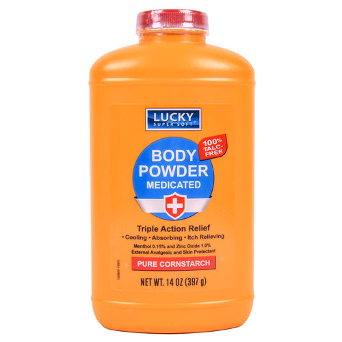 Lucky Super Soft Medicated Body Powder – 14 oz (397 g) – Talc-Free