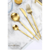 Gold Silverware Set 24 Pieces, Stainless Steel Flatware Set,Titanium Gold Plating Cutlery Set Utensil Sets Service for 6, Kitchen Cutlery For Home Office Restaurant Hotel EasyOptionXY LLC