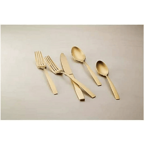 Hampton Forge Skandia Clearview Satin 20 Piece Flatware Set (Gold) - Stainless Steel EasyOptionXY LLC