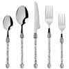 SHYFOY Silverware Set Cutlery Stainless Crushed Diamond Home Decor 5 PCS , Silver, 1 Set EasyOptionXY LLC
