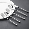 SHYFOY Silverware Set Cutlery Stainless Crushed Diamond Home Decor 5 PCS , Silver, 1 Set EasyOptionXY LLC