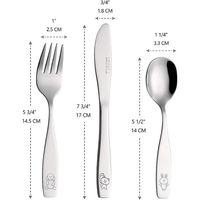 Exzact Children Flatware 6pcs Stainless Steel Silverware Set - Engraved Dog Cat Bunny Design EasyOptionXY LLC