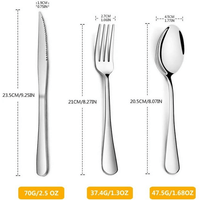 Flatware Set, Extra Heavy 18-0 Stainless Steel Classic Old-Fashioned Dinner Spoons , Dinner Forks and Dinner Knives , 3-Piece Set EasyOptionXY LLC
