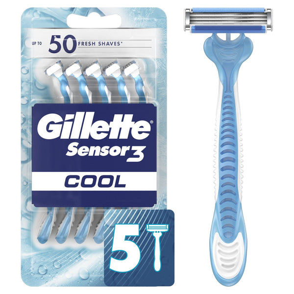 Gillette Sensor3 Cool Men's Disposable Razor; 5 Razors EasyOptionXY LLC