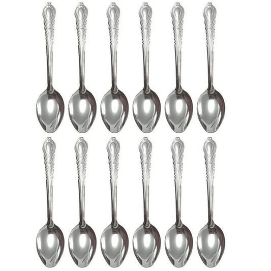 12 Pc Dinner Spoons Stainless Steel Silverware Cutlery Soup Utensil Flatware Set EasyOptionXY LLC