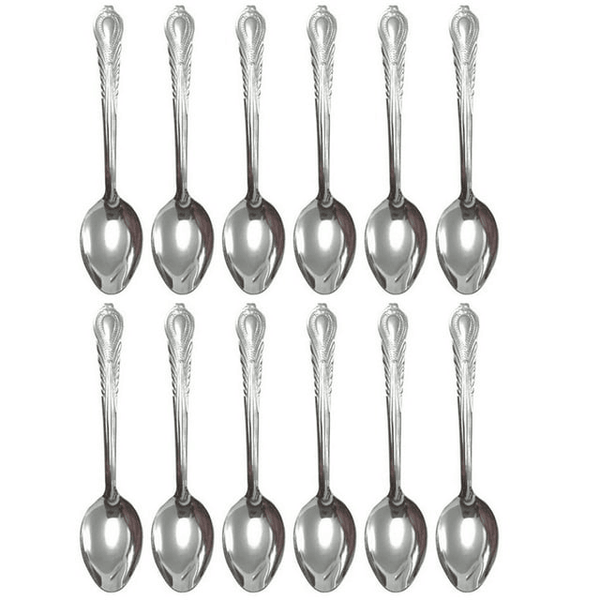 12 Pc Dinner Spoons Stainless Steel Silverware Cutlery Soup Utensil Flatware Set EasyOptionXY LLC