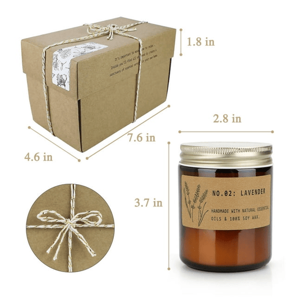 2 Pack Candles Gifts for Home Scented, Long Lasting Jar Soy Scented Candle Gifts, Soy Wax Aromatherapy Candles - Lavender & Amber Sandalwood, 7.2oz EasyOptionXY LLC