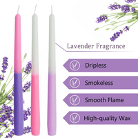 FCMSHAMD 10'' Lavender Scented Taper Candles - Dripless (6 Pack) EasyOptionXY LLC