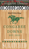 The Horse Race Party Game Brown Striped Track Edition