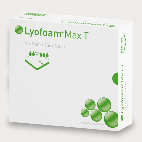 Mölnlycke Lyofoam Max T Tracheostomy Foam Dressing, 3.5" x 3.5" (Box of 10)