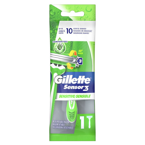 Gillette Sensor3 Sensitive Men's Disposable Razor; 1 Razor EasyOptionXY LLC