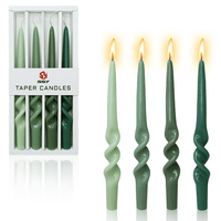 FCMSHAMD 9.3 Inch Spiral Taper Candles Set of 4 Burn Time 6 H Unscented Smokeless for Wedding Dinner Decoration Candle Sticks EasyOptionXY LLC