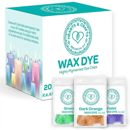 Hearts & Crafts Soy Wax Candle Dye - 20 Color Wax Chip Dyes for DIY Candle Making Supplies EasyOptionXY LLC