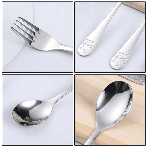 Goutoday Toddler Utensils Cutlery Set 6 Pcs, Kids Silverware Toddler Safe Flatware, 3 Forks+3 Spoons EasyOptionXY LLC