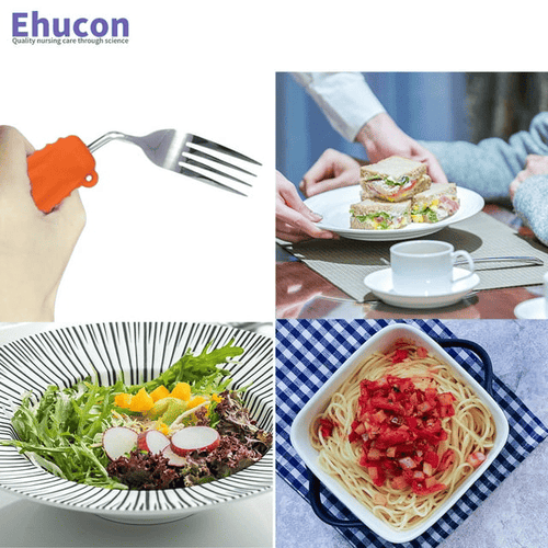 Ehucon Adaptive Utensils,Weighted Forks for Handicaps ,Tremors Parkinsons Limited or Weak Grasp Elderly,Ergonomic Cutlery with Silicon Non-Slip Easy Grip Handles(Left Hand) EasyOptionXY LLC